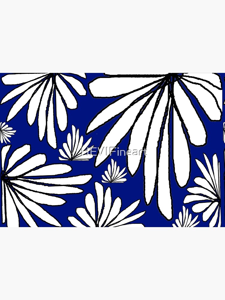 Thumbnail 5 of 5, Mask, Navy Blue fern floral abstract print designed and sold by HEVIFineart.