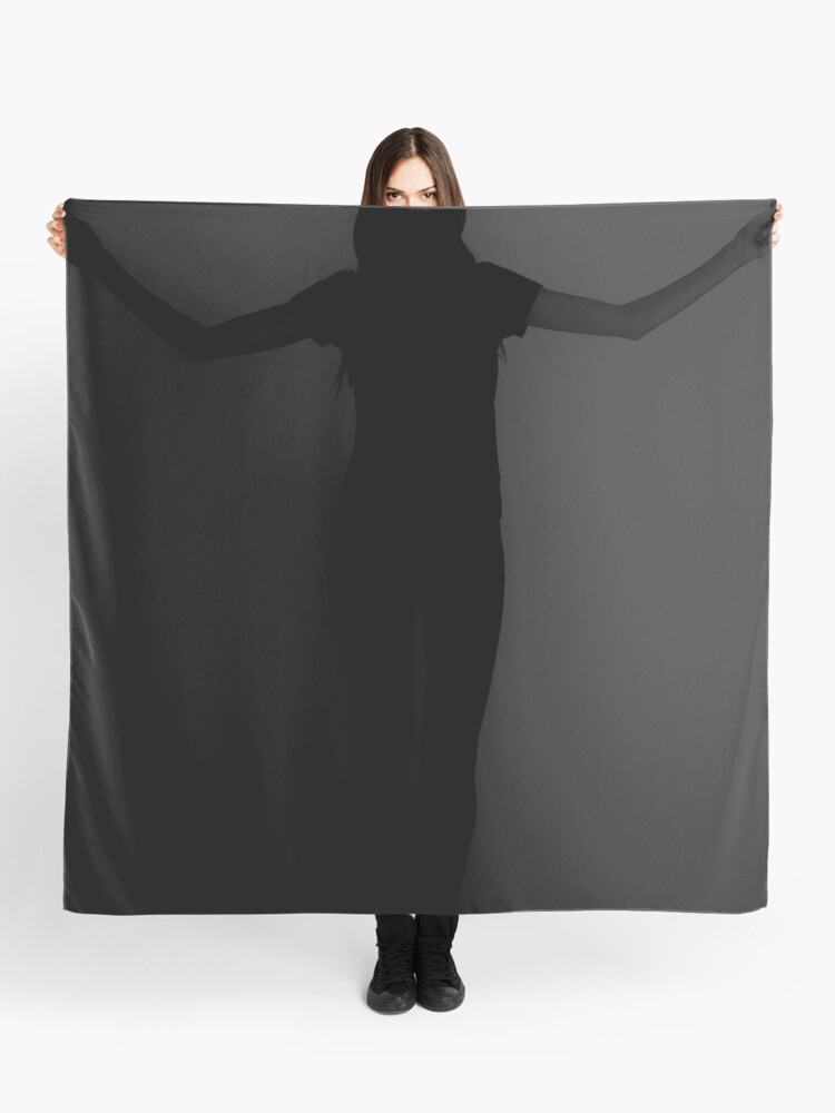 Thumbnail 1 of 3, Scarf, Solid black is the new black designed and sold by HEVIFineart.