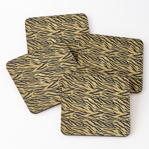 Item preview, Faux Gold Glitter Tiger Stripe Pattern designed and sold by wheedesign.