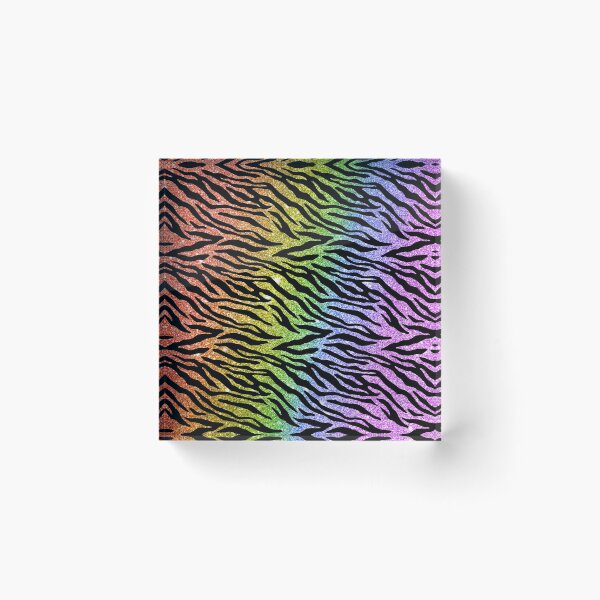 Item preview, Faux Rainbow Glitter Tiger Stripe Pattern designed and sold by wheedesign.