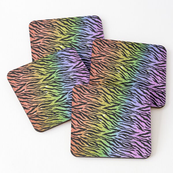 Item preview, Faux Rainbow Glitter Tiger Stripe Pattern designed and sold by wheedesign.