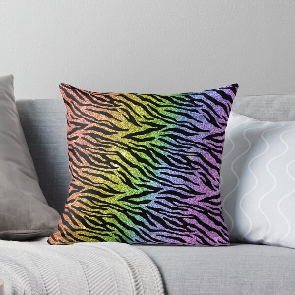 Item preview, Faux Rainbow Glitter Tiger Stripe Pattern designed and sold by wheedesign.