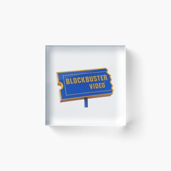 90s Blockbuster Video Sign Sticker Acrylic Block