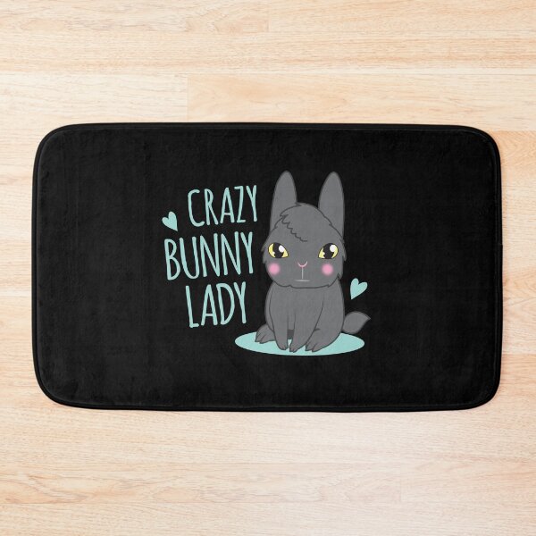 Item preview, Crazy bunny lady with black floofy bunny rabbit designed and sold by jazzydevil.