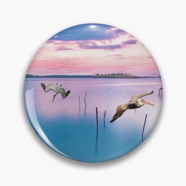 Item preview, Docks and Brown Pelicans designed and sold by FineArtography.