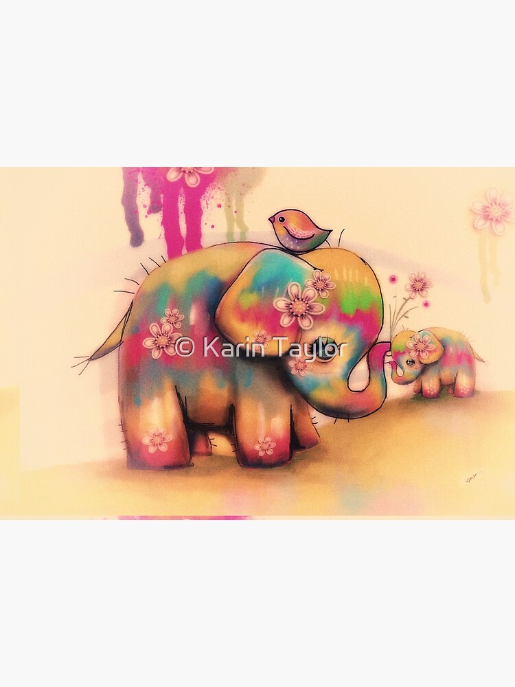 vintage tie dye elephants by karin