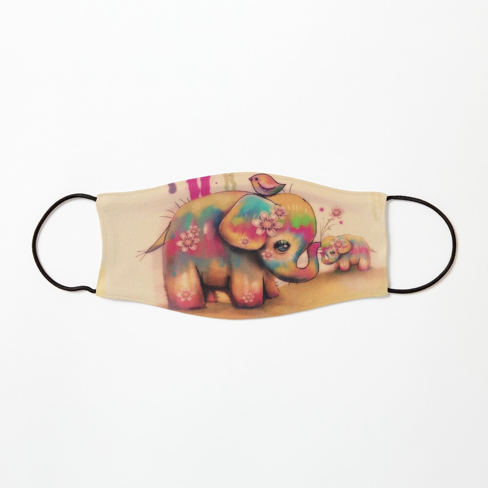 vintage tie dye elephants Mask