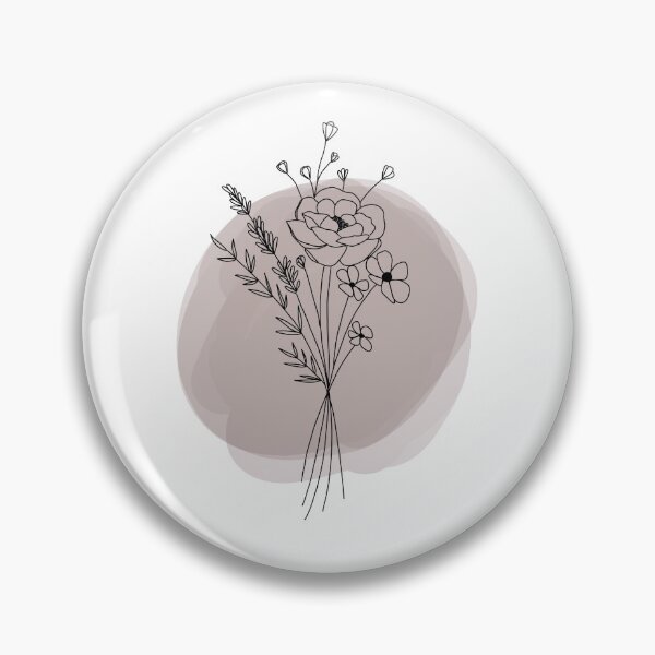 Item preview, floral line drawing designed and sold by byannagrace.