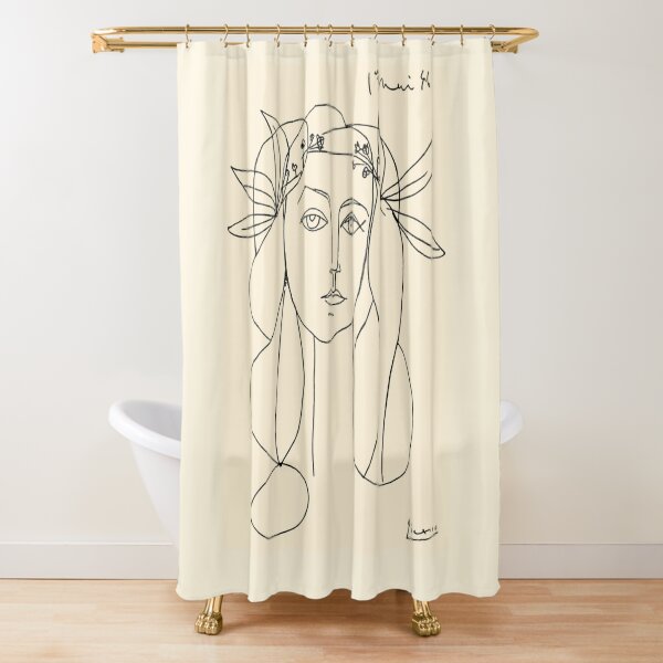 HEAD 1946 : Vintage Abstract Print Shower Curtain
