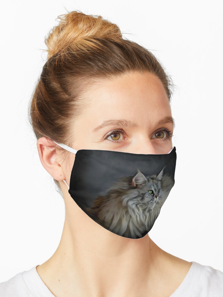 Masque Chat Maine Coon Avec Oreilles Touffetees Par Heathermarie321 Redbubble