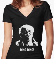 DING DING! Women's Fitted V-Neck T-Shirt