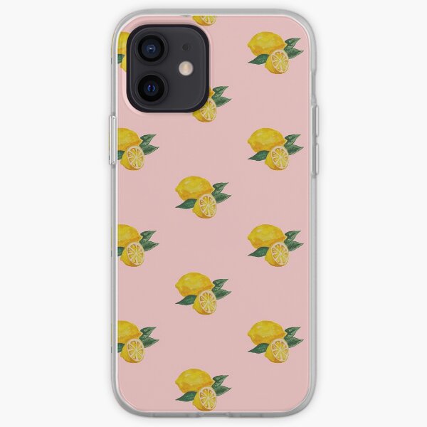 Baby Pink Lemon Watercolor iPhone Soft Case