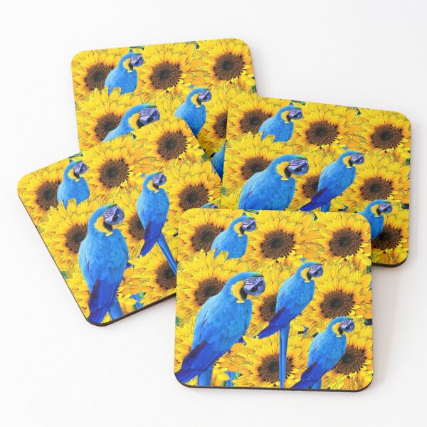 Item preview,   BLUE MACAWS YELLOW SUNFLOWER GARDEN  PATTERN designed and sold by sharlesart.