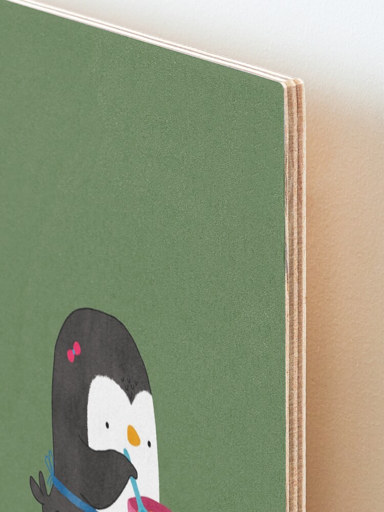 Alternate view of Daisy Penguin cooking Mounted Print