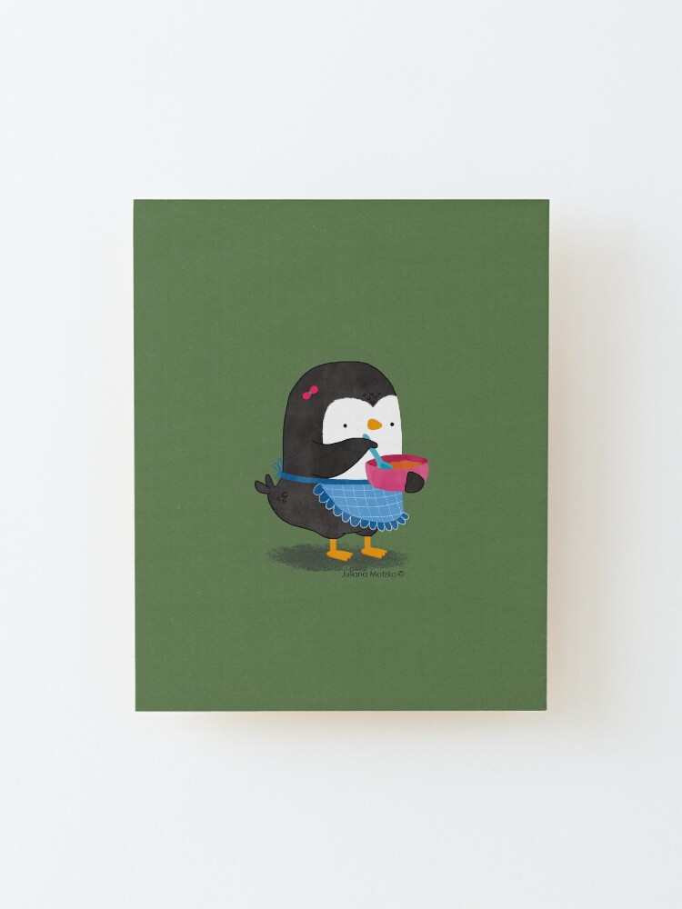 Alternate view of Daisy Penguin cooking Mounted Print