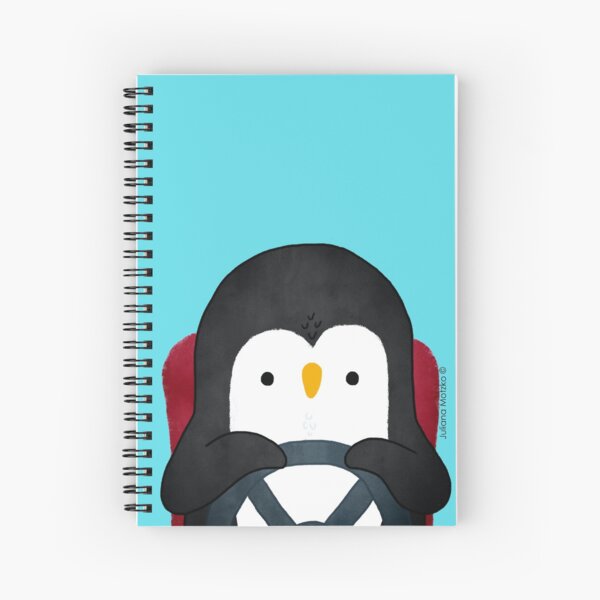 Penguin Driving Spiral Notebook