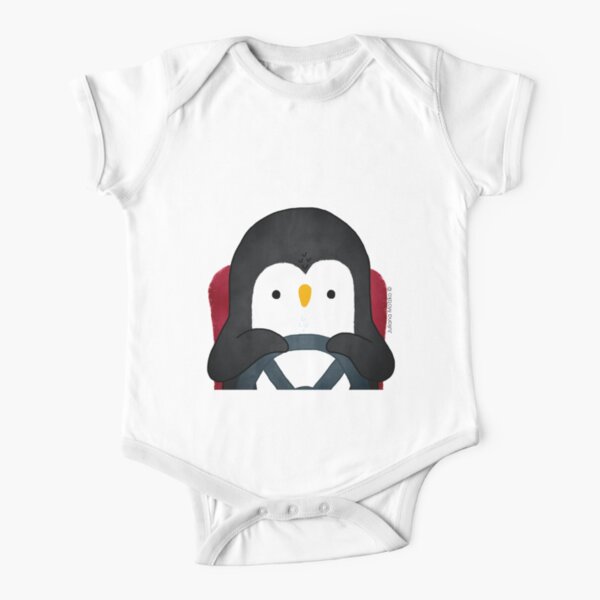 Penguin Driving Short Sleeve Baby One-Piece