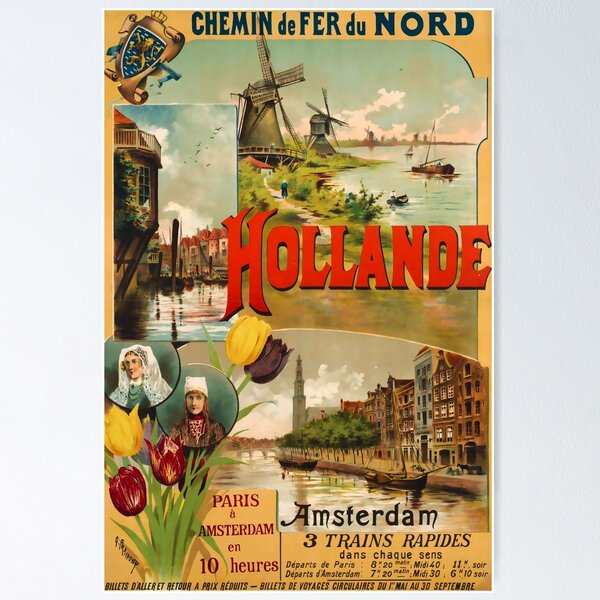 Aperçu de l'œuvre Hollande 1895 affiche vintage créée et vendue par stickart-marek.