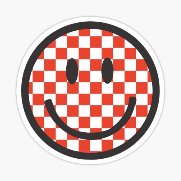 Item preview, Red Checkered Smiley Face designed and sold by Sabrina Manni.