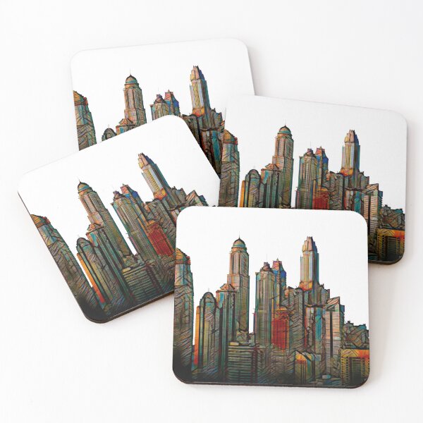 Item preview, Dubai Skyline - Burn't Edge designed and sold by Marlene Watson-Hall.