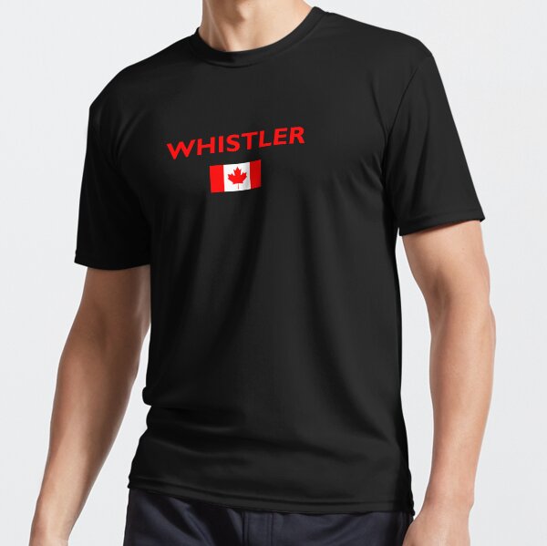 Whistler Canada Canadian Flag Dark Color Active T-Shirt