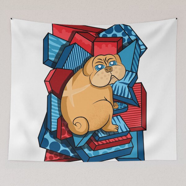 Item preview, Pug with Colorfull Geometry designed and sold by ferriliu.
