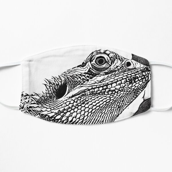 Black and White Beardie Sketch Flat Mask