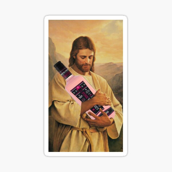 God said let there be Pink Whit Sticker