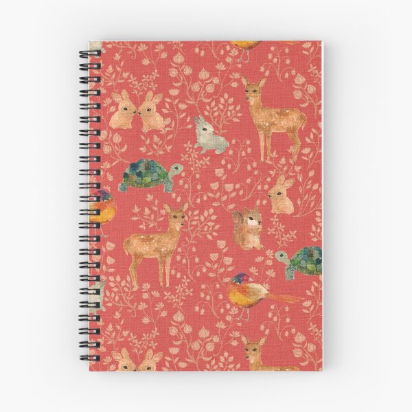 Item preview, Into the Forest Woodland Animals Red Linen designed and sold by Cecilia Mok.