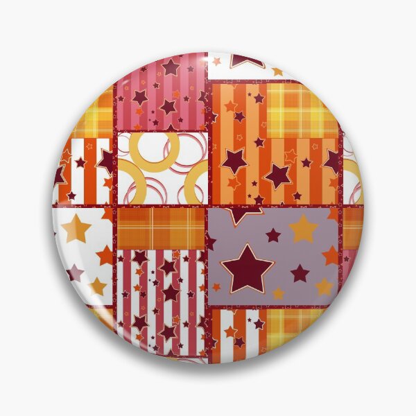 Item preview, Patchwork seamless bright retro checkered stars elements pattern background designed and sold by fuzzyfox.