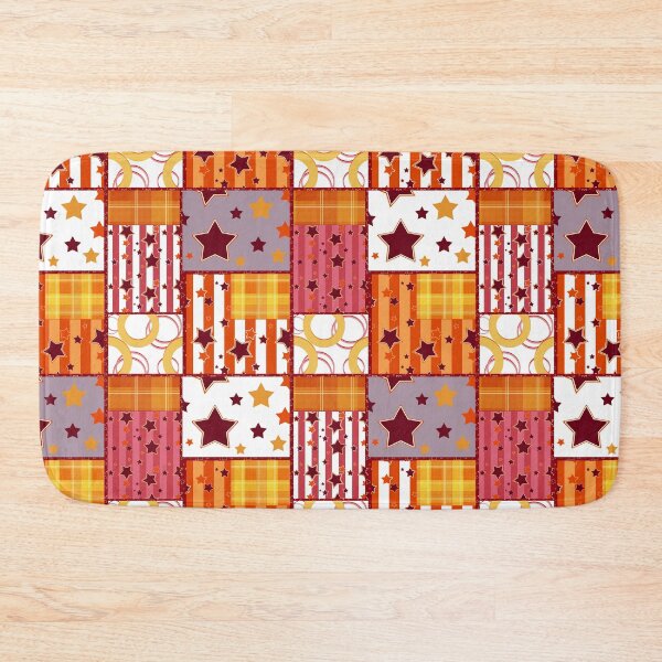 Item preview, Patchwork seamless bright retro checkered stars elements pattern background designed and sold by fuzzyfox.