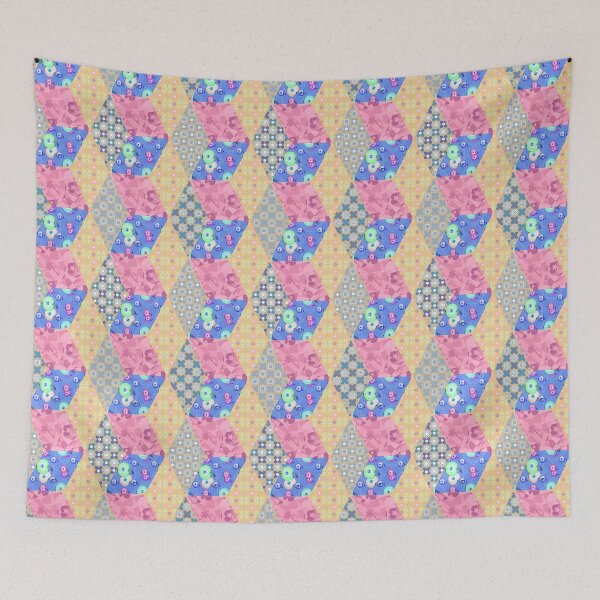 Item preview, Patchwork seamless pattern with geometric elements retro colors background designed and sold by fuzzyfox.