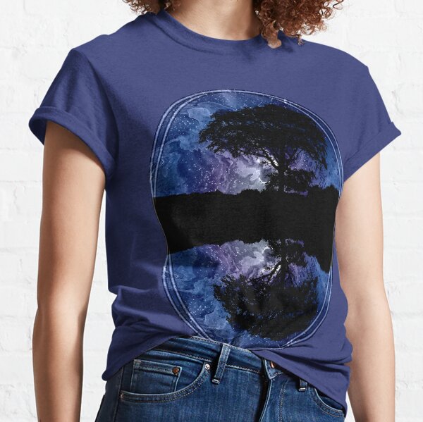 Nightfall: Twilight scenery, trees, sky, stars Classic T-Shirt