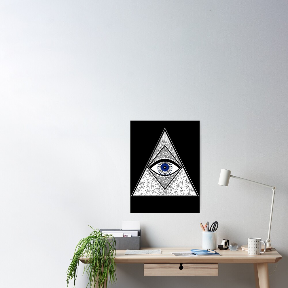 Evil Eye. Good luck charm. Good energy. Jinx. Evil Eye Triangle