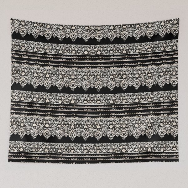Item preview, Seamless lace lacy washi tapes ribbon pattern on black texture designed and sold by fuzzyfox.