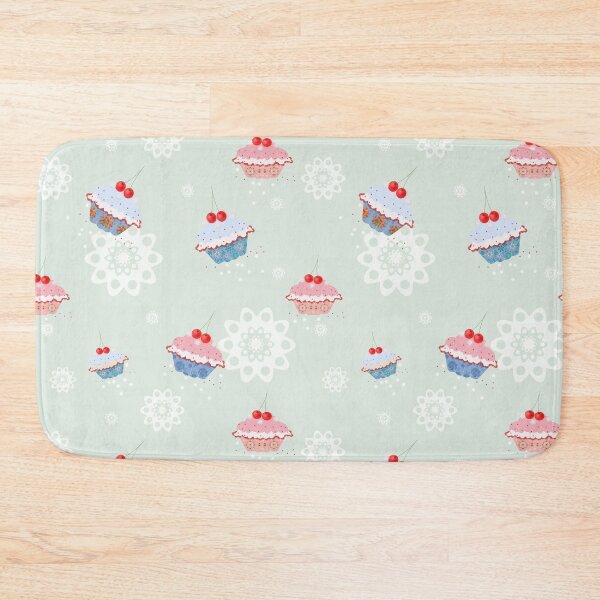 Item preview, Seamless pattern with cupcakes on green designed and sold by fuzzyfox.