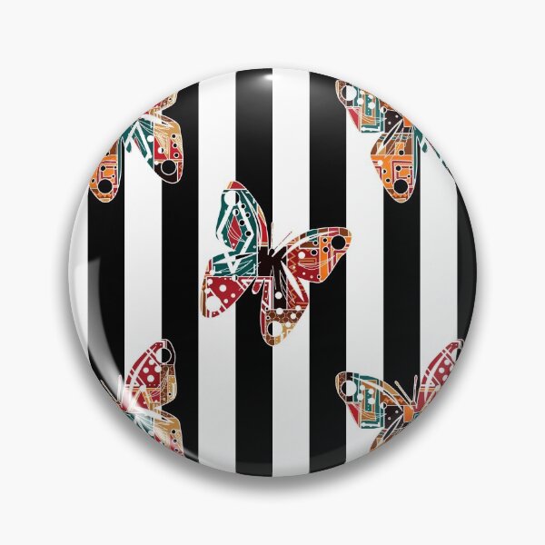 Item preview, Multicolored butterflies on a striped background. designed and sold by fuzzyfox.