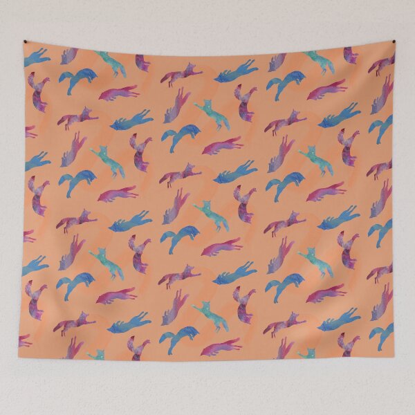 Item preview, frolicking foxes designed and sold by Miriam Omura.