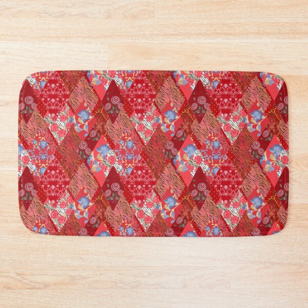 Item preview, Patchwork red seamless pattern designed and sold by fuzzyfox.