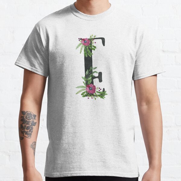 Monogram E with Floral Wreath Classic T-Shirt