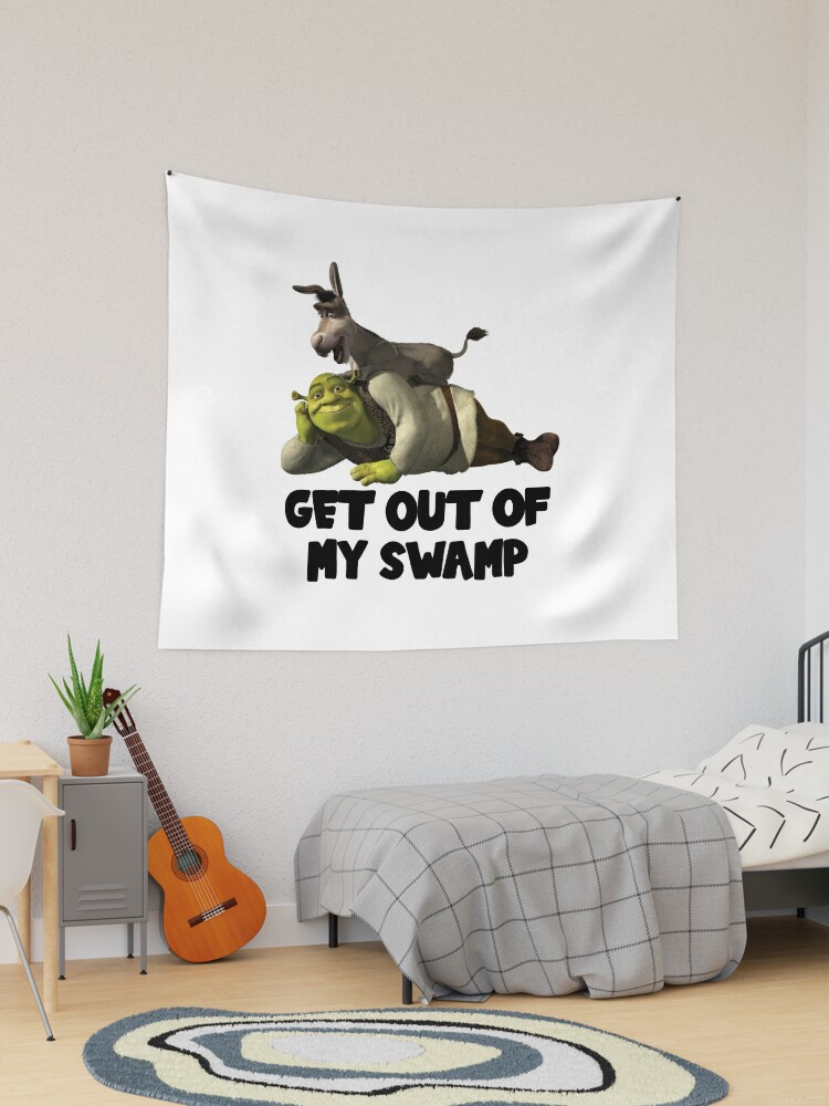 Shrek Get Out of My Swamp Meme Funny Wall Tapestry