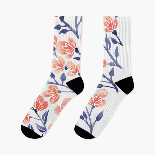 Item preview, Cherry Blossoms – Peach & Navy Palette designed and sold by Cat Coquillette.
