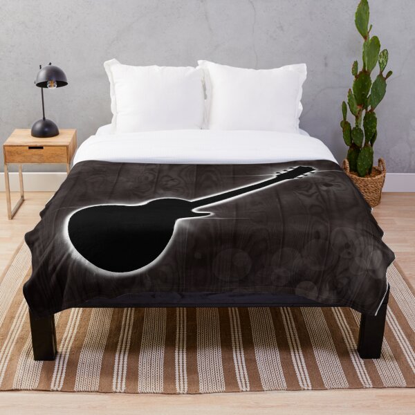 Artikelvorschau, Gitarrensilhouette auf einer Holzwand entworfen und verkauft von Ethan110.