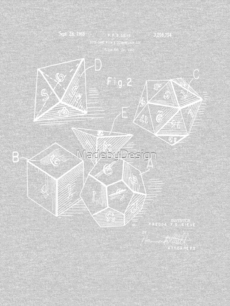 Role Playing Dice Patent Prints 1963 by MadebyDesign