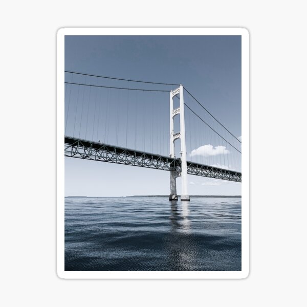 Autocollant Mackinac Bridge Michigan - Découpage Vinyle, Design Symbolique, Neuf