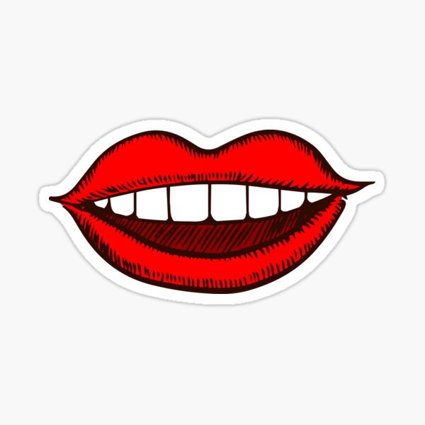 Cartoon Mouth Smile Stickers | Redbubble