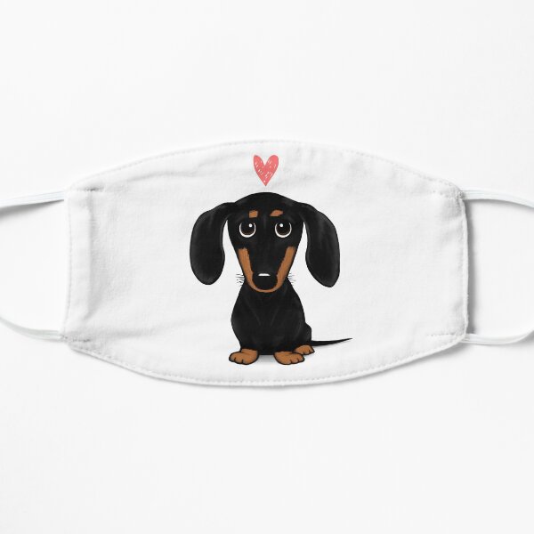 Black and Tan Dachshund with Heart | Cute Cartoon Wiener Dog Mask