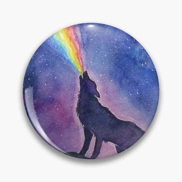 Item preview, Wolf Howling Rainbow in Space designed and sold by Olga Shvartsur.