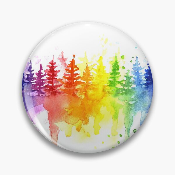 Item preview, Rainbow Forest Watercolor designed and sold by Olga Shvartsur.