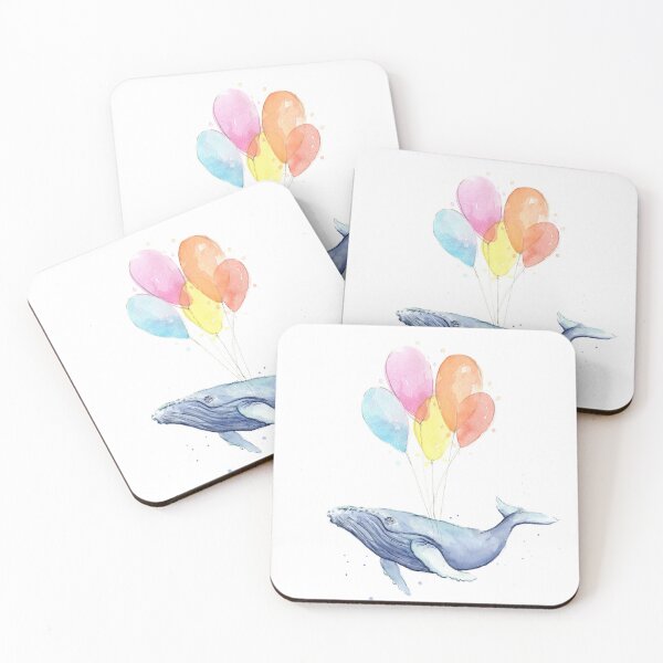 Item preview, Floating Whale with Balloons designed and sold by Olga Shvartsur.